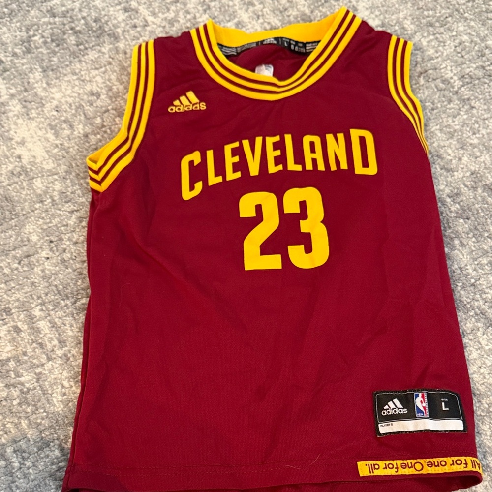 Adidas Kids Cleveland Jersey- James - Maroon and Yellow